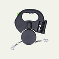 Retractable Dog Leash with Flashlight & Waste Bag Dispenser — Single or Dual