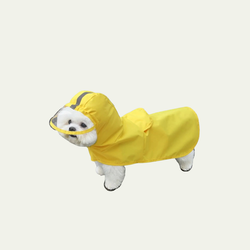Clear Waterproof Dog Rain Poncho — Reflective Adjustable Rain Cloak