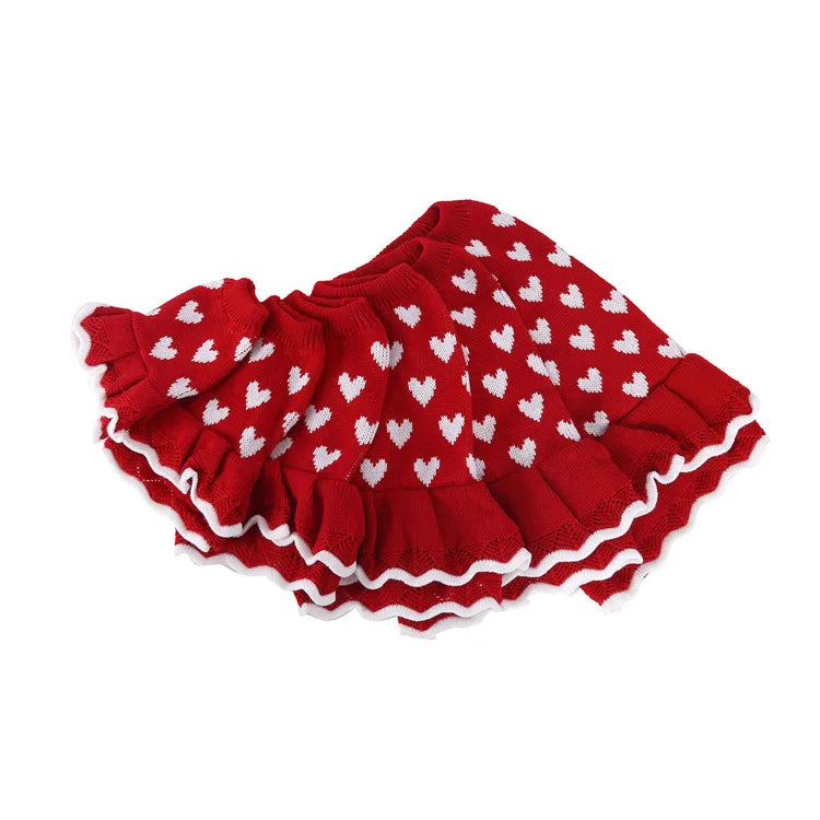 Red Heart Knit Dog Sweater — Cozy Sweater Dress for Small & Medium Dogs
