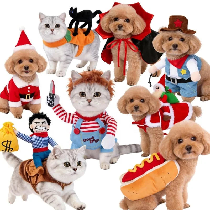 Funny "Rider" Pet Costume — Halloween & Christmas Outfits for Dogs & Cats