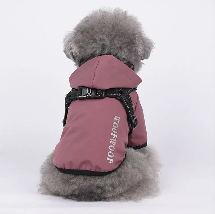Reflective Waterproof Dog Raincoat — Harness Vest with Chest Strap