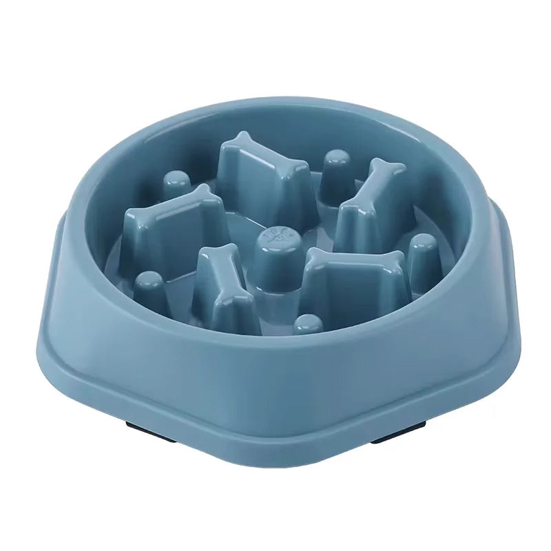 Large Capacity Slow Feeder Bowl — Anti-Slip Anti-Gulping Pet Bowl for Dogs & Cats