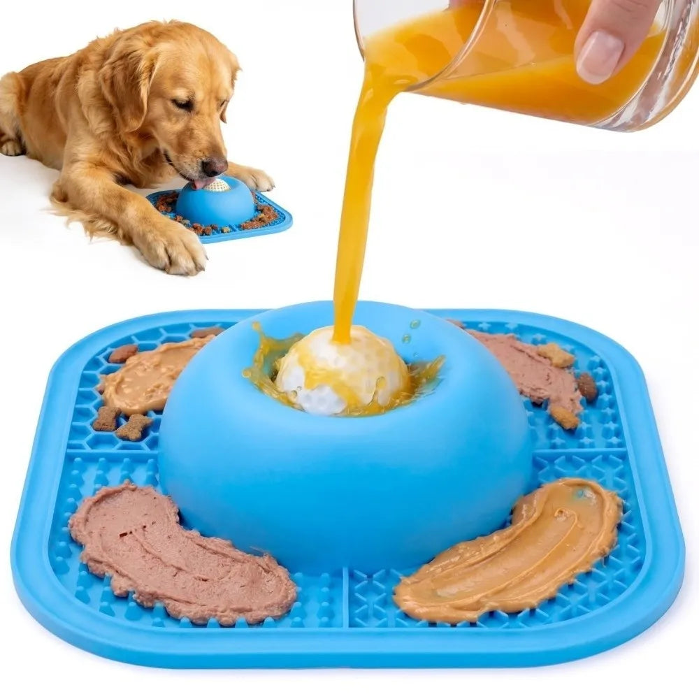 Lick & Roll Slow Feeder Ball — Treat Dispenser Lick Mat for Dogs