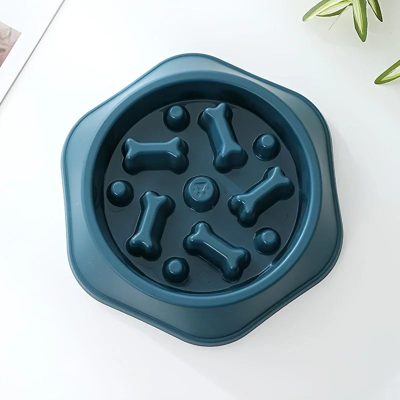 Large Capacity Slow Feeder Bowl — Anti-Slip Anti-Gulping Pet Bowl for Dogs & Cats