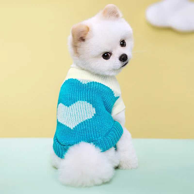 Classic Knit Dog Sweater — Warm Wool Pullover for Small Dogs & Cats