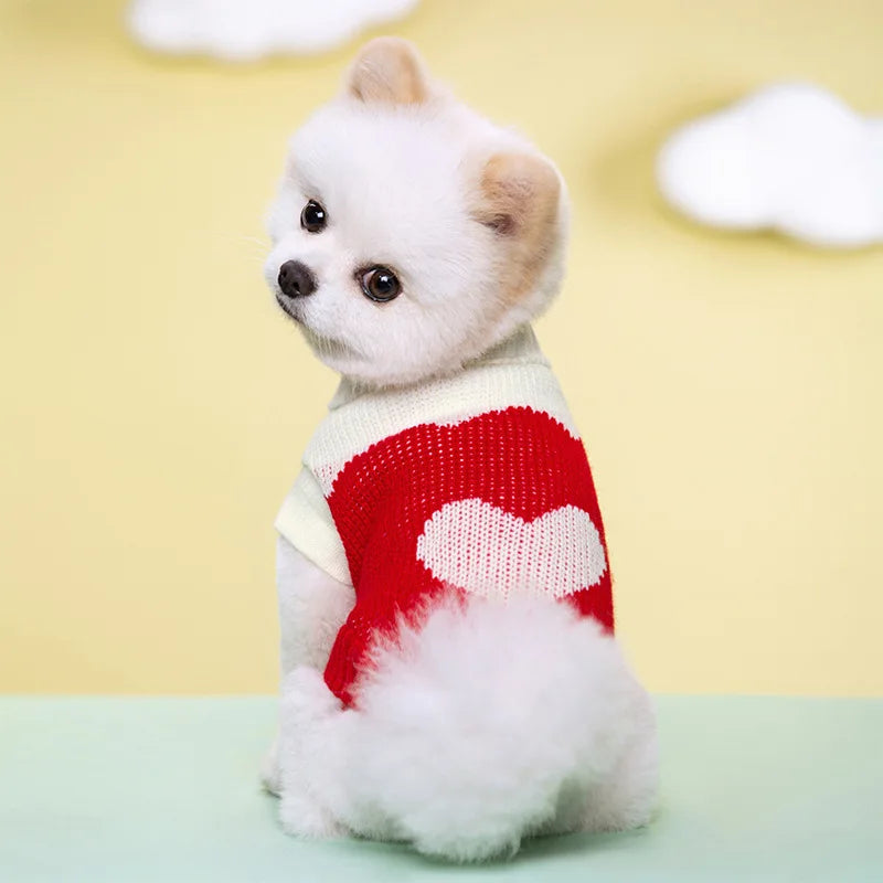 Classic Knit Dog Sweater — Warm Wool Pullover for Small Dogs & Cats