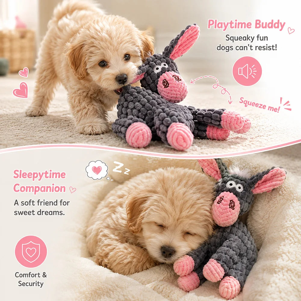 Anxiety-Relief Plush Toy with Squeaker — Soft Companion for Dogs & Cats