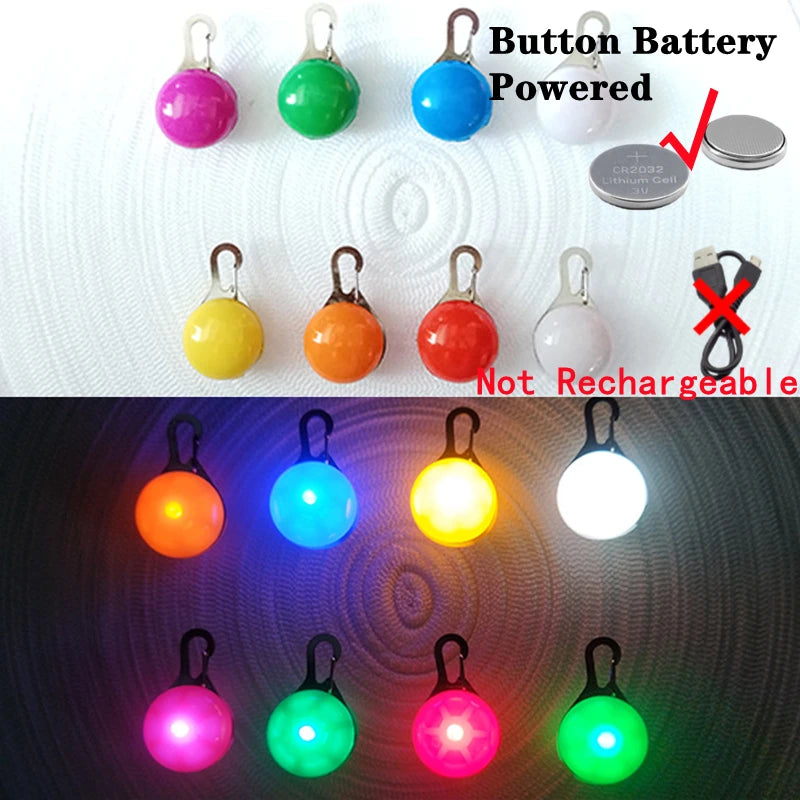 USB Glowing Safety Dog Collar — LED Night-Walk Collar (Pendant & Battery Options)