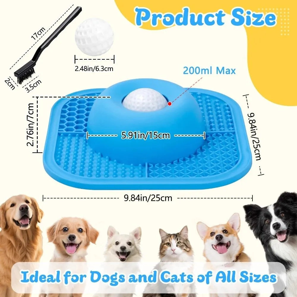 Lick & Roll Slow Feeder Ball — Treat Dispenser Lick Mat for Dogs