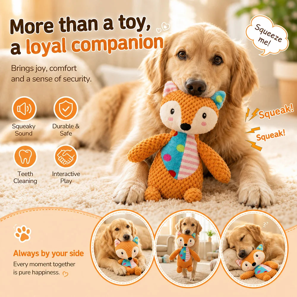 Anxiety-Relief Plush Toy with Squeaker — Soft Companion for Dogs & Cats