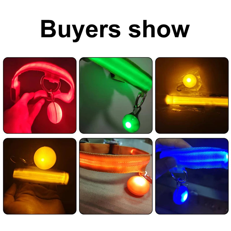 USB Glowing Safety Dog Collar — LED Night-Walk Collar (Pendant & Battery Options)