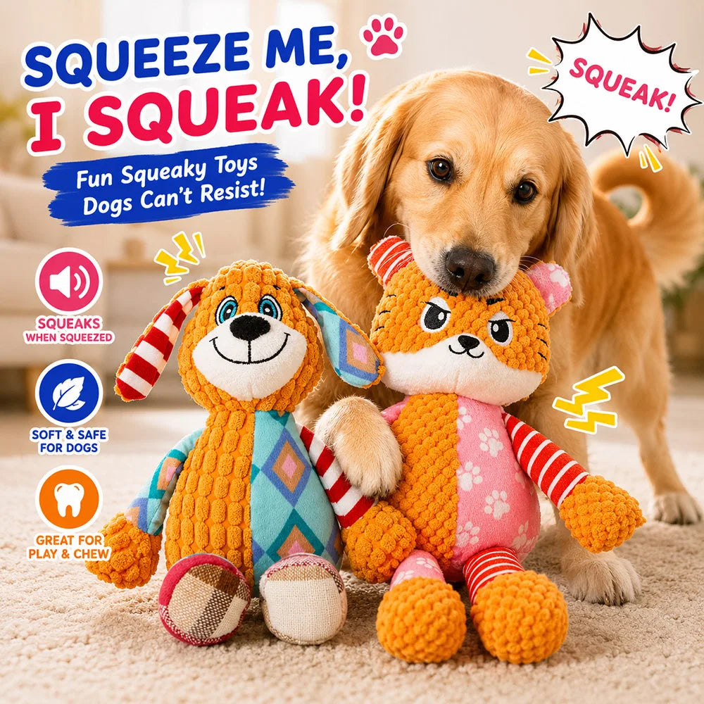 Anxiety-Relief Plush Toy with Squeaker — Soft Companion for Dogs & Cats