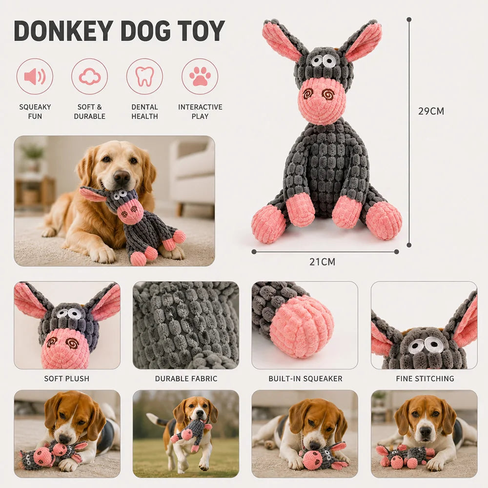 Anxiety-Relief Plush Toy with Squeaker — Soft Companion for Dogs & Cats