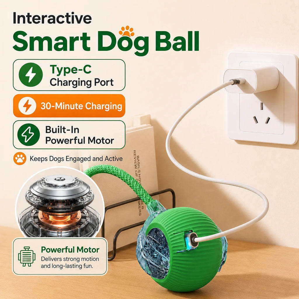 Smart Rolling Interactive Ball Toy — Motion-Activated Dog Toy