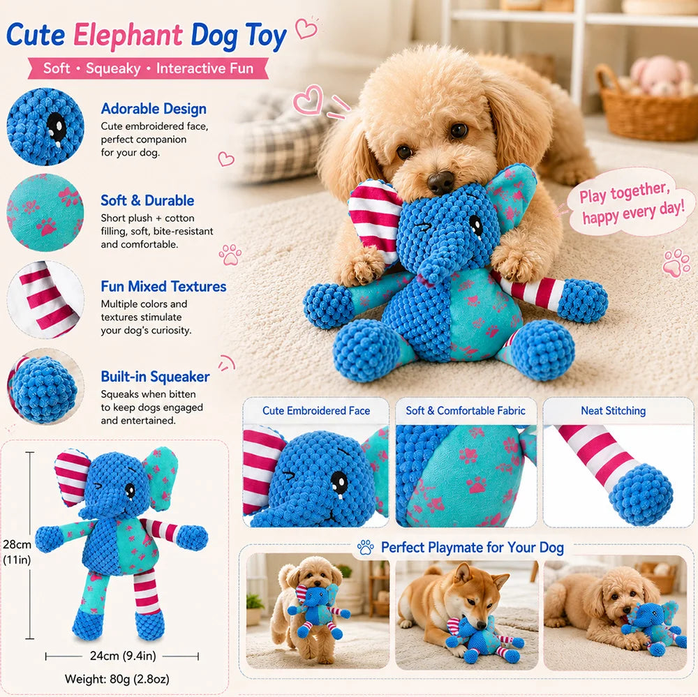 Anxiety-Relief Plush Toy with Squeaker — Soft Companion for Dogs & Cats