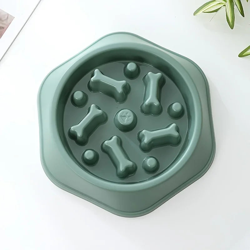 Large Capacity Slow Feeder Bowl — Anti-Slip Anti-Gulping Pet Bowl for Dogs & Cats