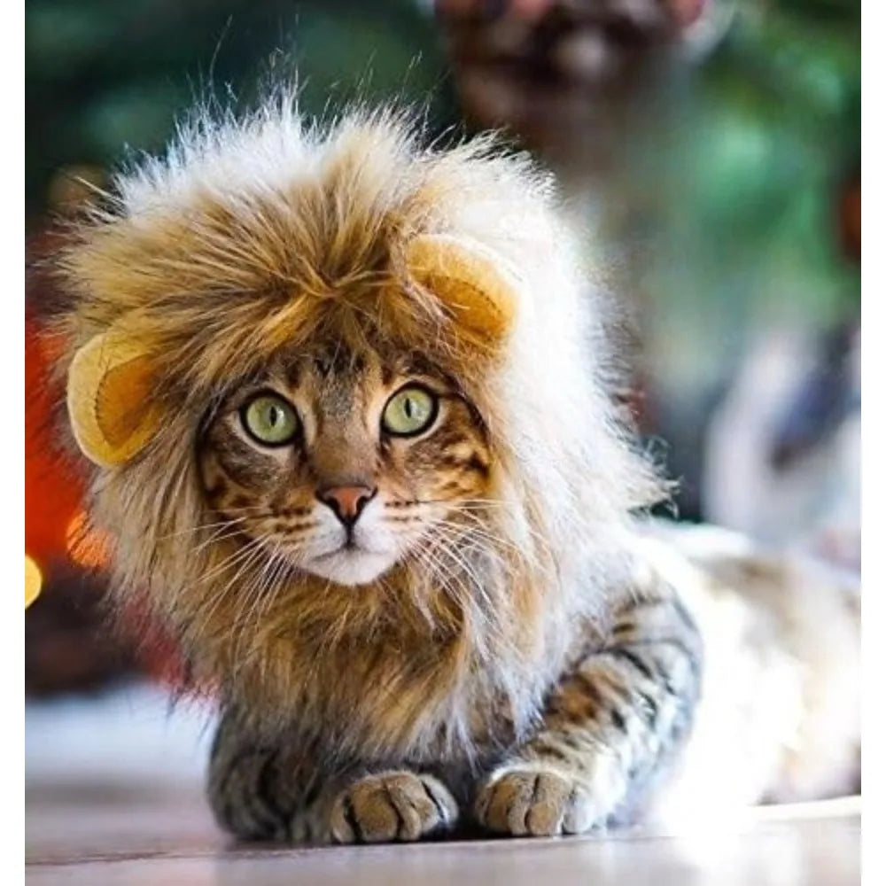 Lion Mane Costume for Cats & Dogs — Washable Halloween Headpiece