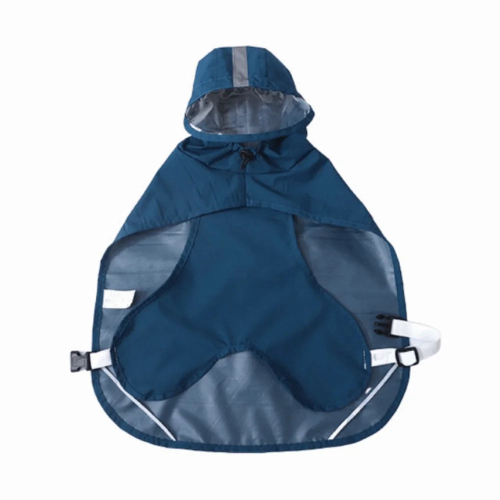 Clear Waterproof Dog Rain Poncho — Reflective Adjustable Rain Cloak