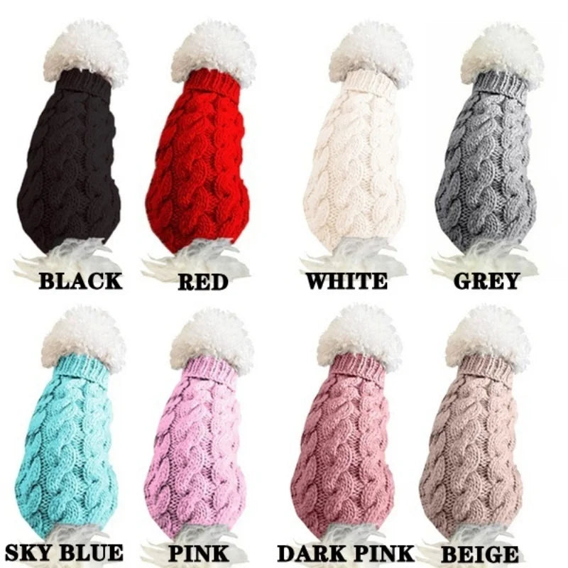 Winter Knit Dog Sweater Vest — Warm Cozy Coat for Small Dogs