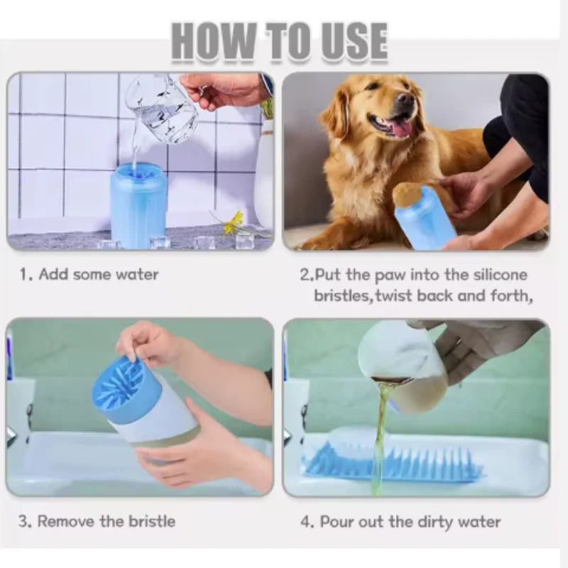 Portable Dog Paw Cleaner Cup — Soft Silicone Paw Washer