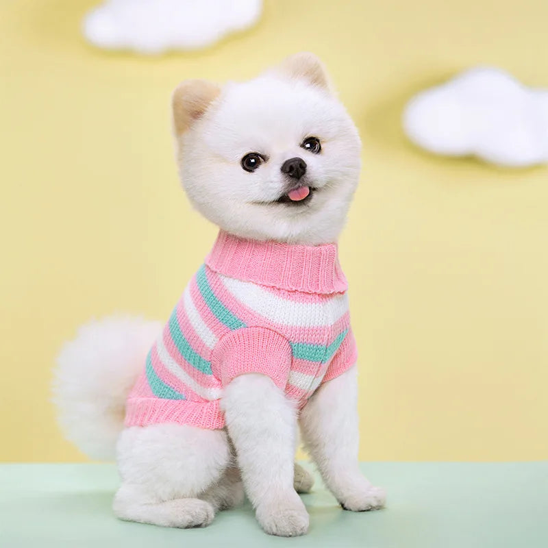 Classic Knit Dog Sweater — Warm Wool Pullover for Small Dogs & Cats