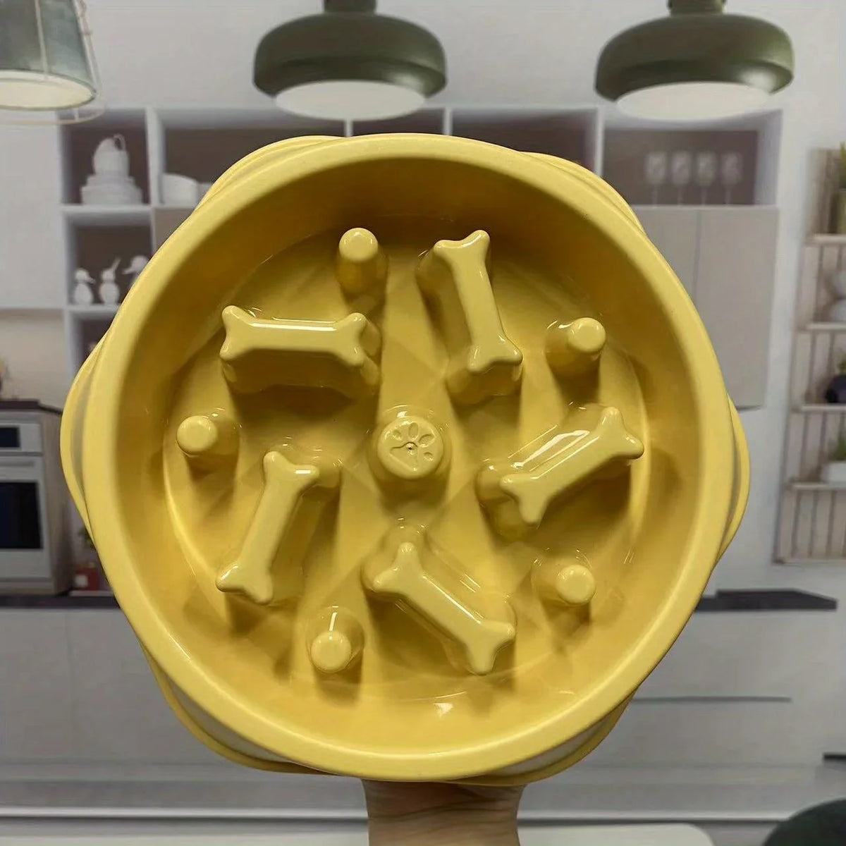 Large Capacity Slow Feeder Bowl — Anti-Slip Anti-Gulping Pet Bowl for Dogs & Cats