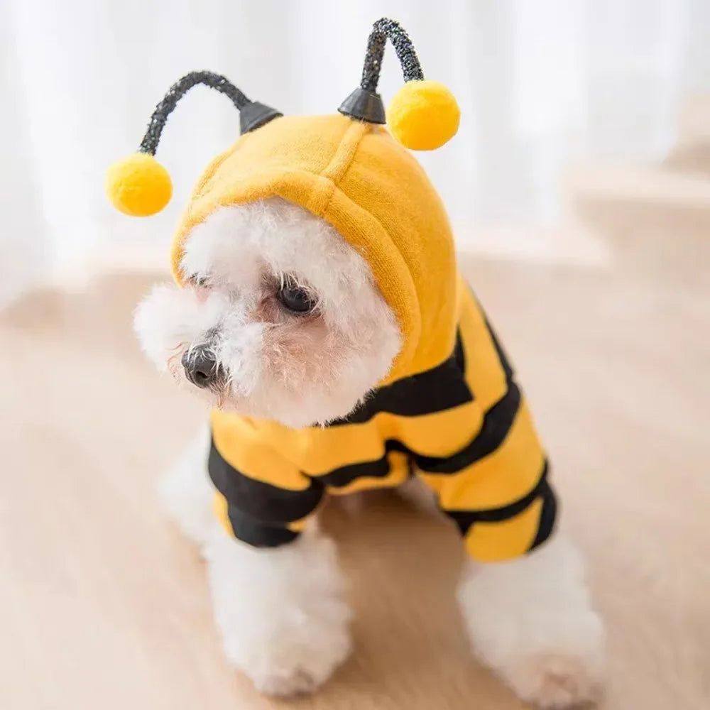Bee Costume Hoodie for Dogs & Cats — Warm Halloween & Party Outfit