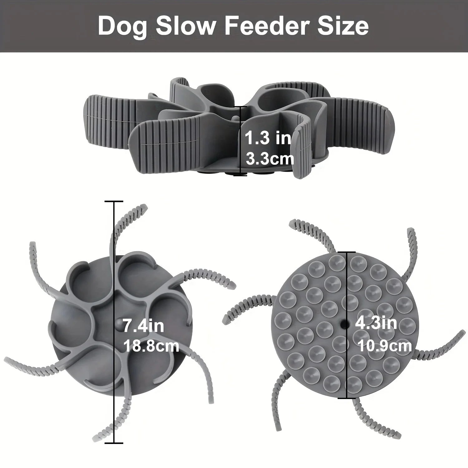 Silicone Slow Feeder Insert with Suction Cups — Anti-Choke Bowl Insert for Dogs & Cats