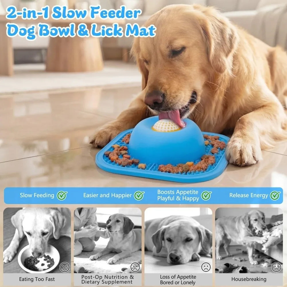 Lick & Roll Slow Feeder Ball — Treat Dispenser Lick Mat for Dogs