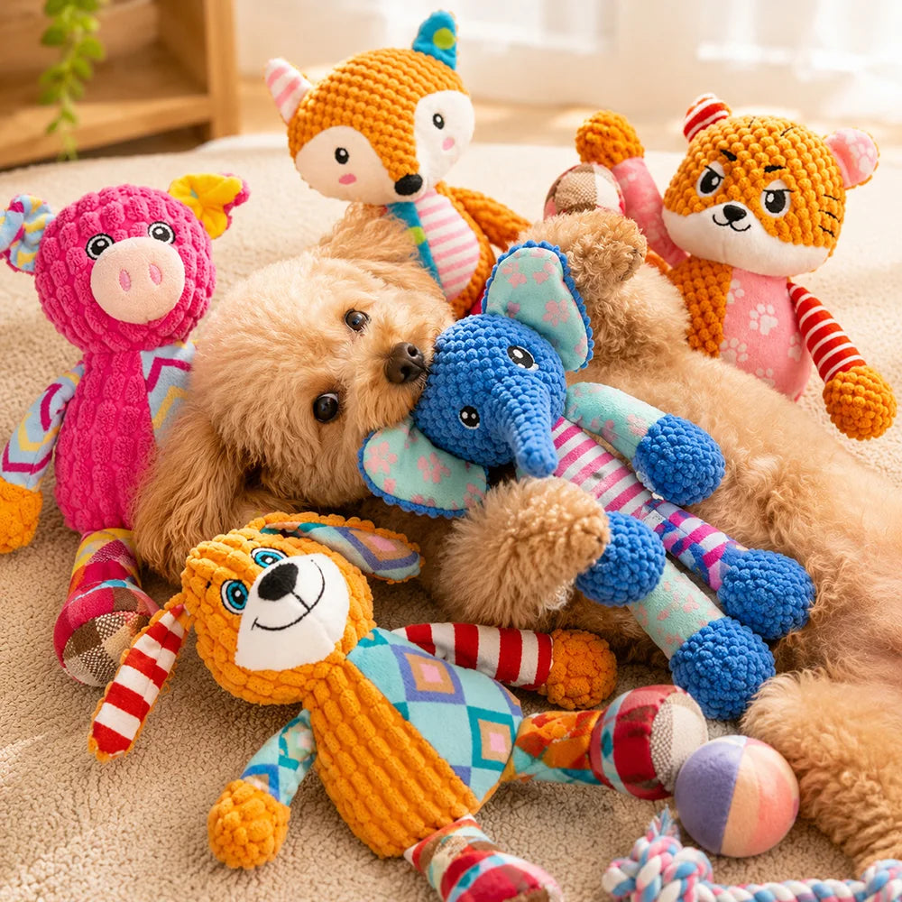 Anxiety-Relief Plush Toy with Squeaker — Soft Companion for Dogs & Cats