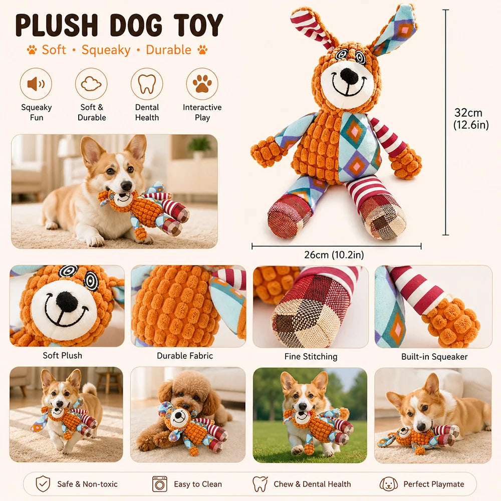 Anxiety-Relief Plush Toy with Squeaker — Soft Companion for Dogs & Cats