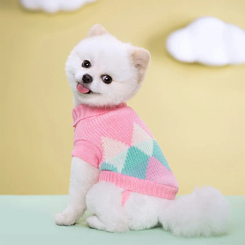 Classic Knit Dog Sweater — Warm Wool Pullover for Small Dogs & Cats