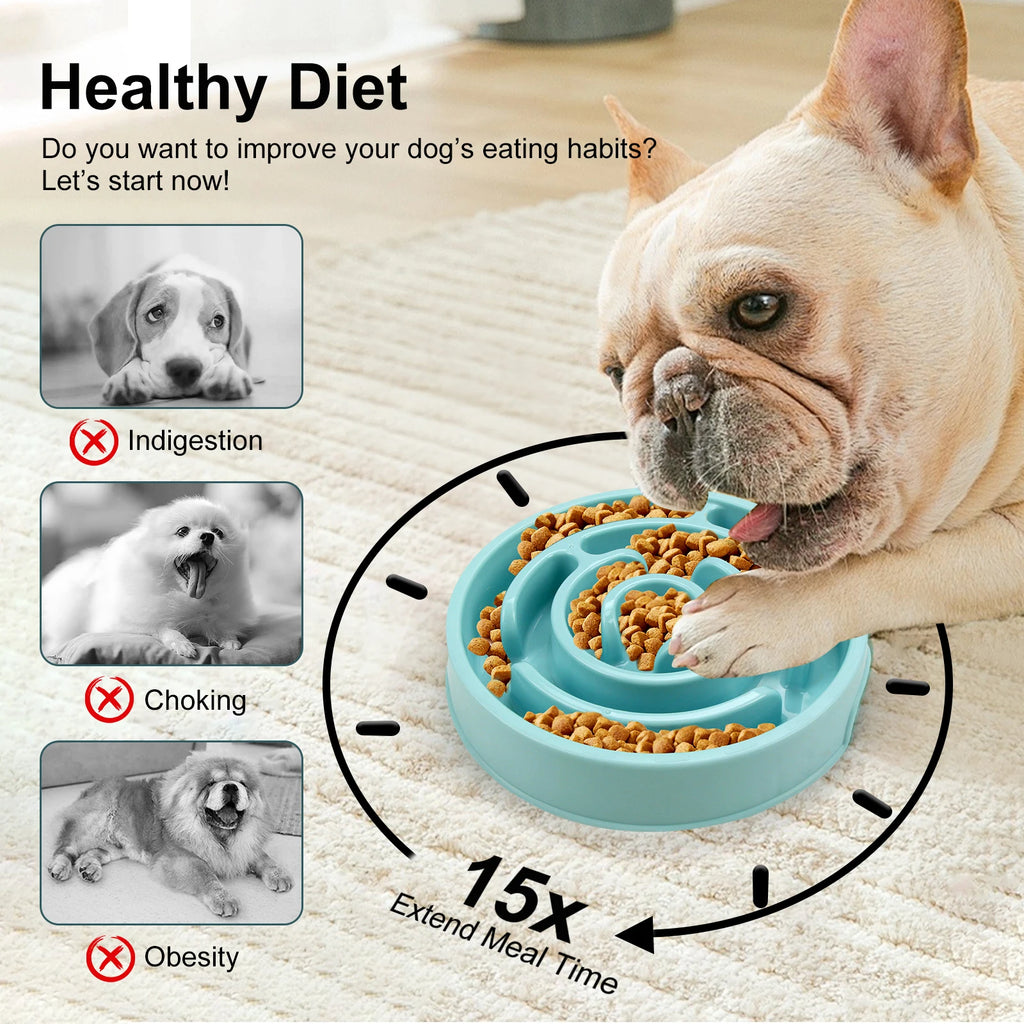 Maze-Style Slow Feeder Bowl — Anti-Gulping Pet Dish for Dogs & Cats