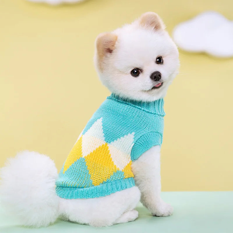 Classic Knit Dog Sweater — Warm Wool Pullover for Small Dogs & Cats